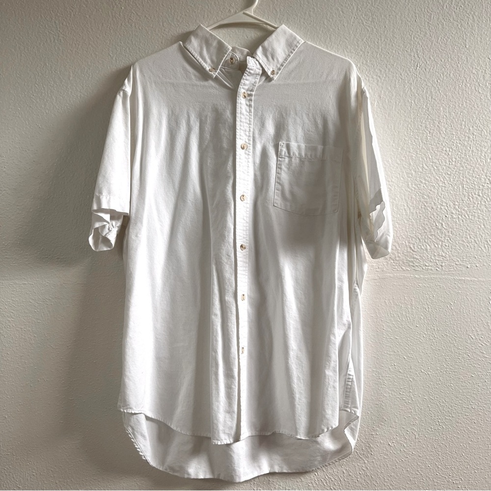 White Button Down Short Sleve Polo by Merona size XL